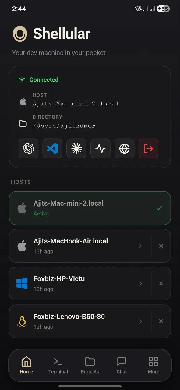 Shellular - Remote Dev Tools screenshot